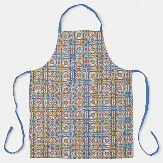 Red, Blue and Yellow Tiles Apron (Front)