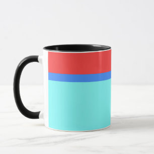 RED BLUE AQUA STRIPE MUG
