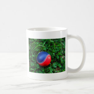 Red & Blue Baseball with White Stitching Coffee Mug