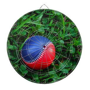 Red & Blue Baseball with White Stitching Dartboard