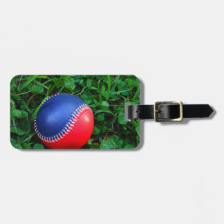 Red & Blue Baseball with White Stitching Luggage Tag