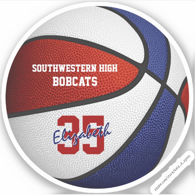 Red blue basketball girls boys team colours (Front)