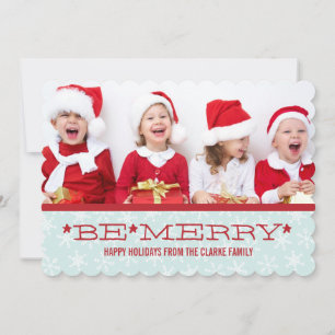 RED BLUE, BE MERRY   HOLIDAY PHOTO CARD