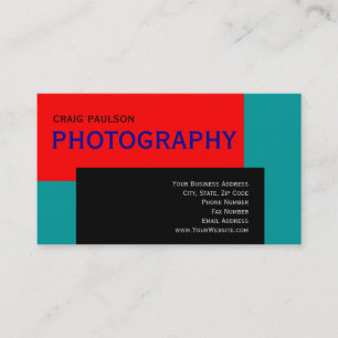 Red Blue Black Photography Business Card