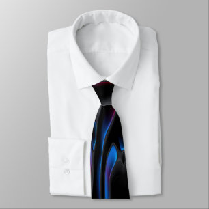 red blue black swirls tie