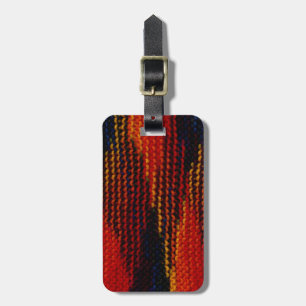 Red, Blue, Black, Yellow Knit Photo Luggage Tag