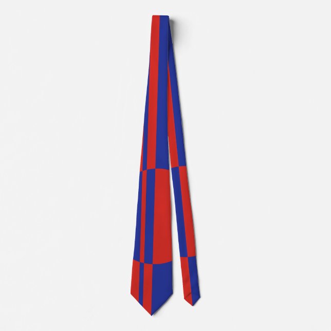 Red, blue bold circle stripes positive negative tie (Front)