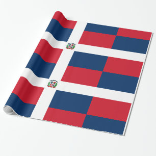 Red & Blue Boxes with White lines Wrapping Paper