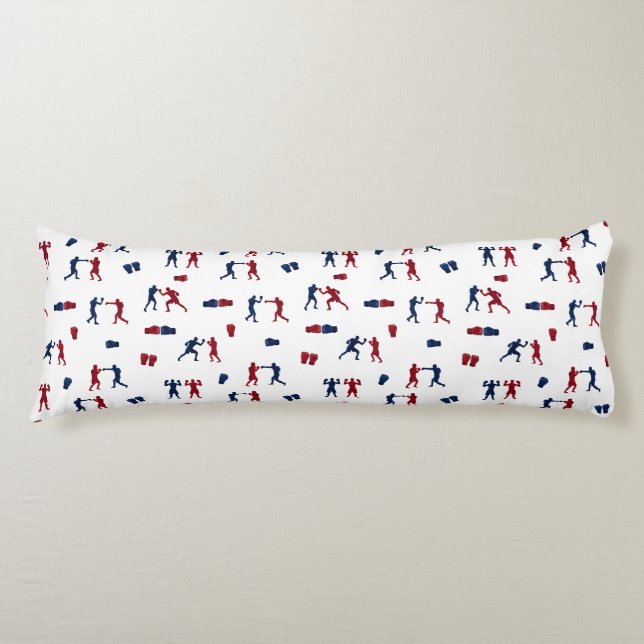 Red & Blue Boxing Gloves Boxer Pattern Body Cushion (Front)
