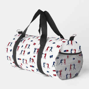Red & Blue Boxing Gloves Boxer Pattern Gym Duffle Bag