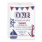 Red & Blue Boys First Birthday Nautical Invitation