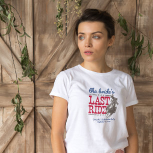 Red & Blue Bride's Last Ride Bachelorette T-Shirt