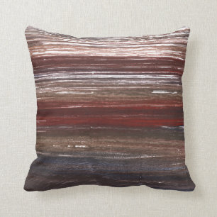 Red blue brown art cushion