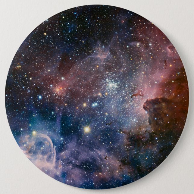 Red & Blue Carina Nebula Hubble Telescope 6 Cm Round Badge (Front)