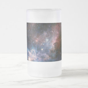 Red & Blue Carina Nebula Hubble Telescope Frosted Glass Beer Mug