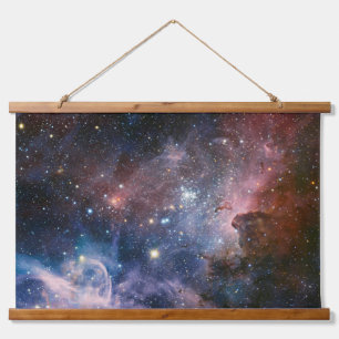 Red & Blue Carina Nebula Hubble Telescope Hanging Tapestry