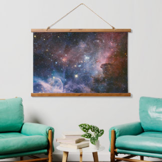 Red & Blue Carina Nebula Hubble Telescope Hanging Tapestry