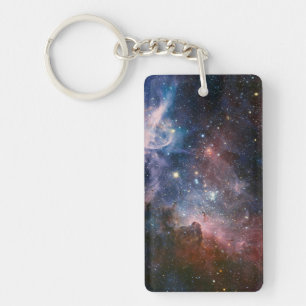 Red & Blue Carina Nebula Hubble Telescope Key Ring