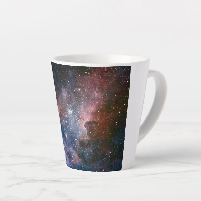 Red & Blue Carina Nebula Hubble Telescope Latte Mug (Right Angle)