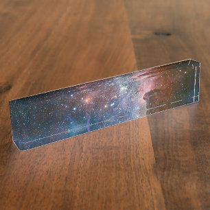 Red & Blue Carina Nebula Hubble Telescope Nameplate