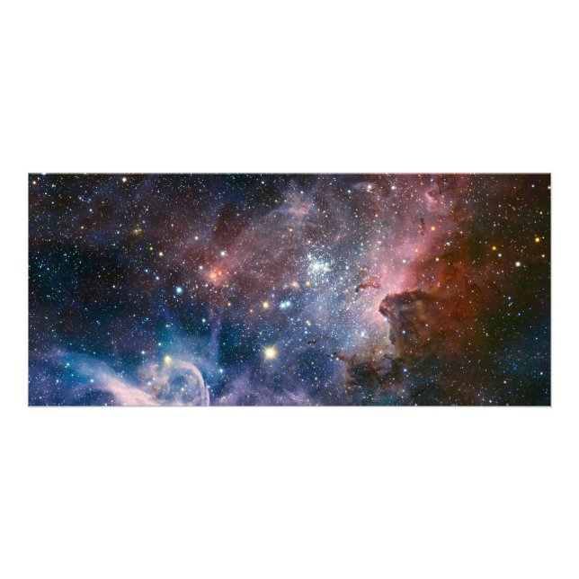 Red & Blue Carina Nebula Hubble Telescope Rack Card (Front)