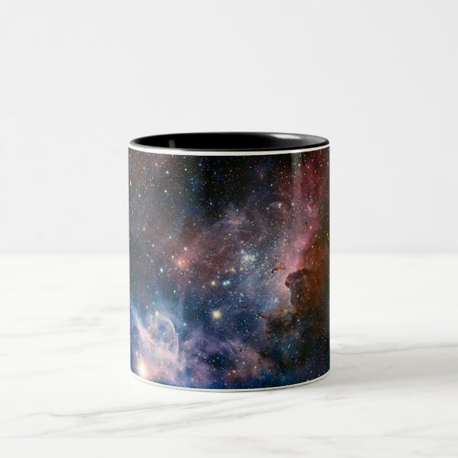 Red & Blue Carina Nebula Hubble Telescope Two-Tone Coffee Mug (Center)