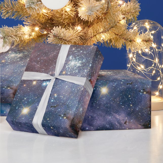 Red & Blue Carina Nebula Hubble Telescope Wrapping Paper (Holidays)