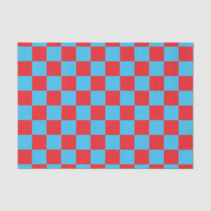 Red Blue Chequered Check Design  Tissue Paper