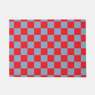 Red Blue Chequered Gingham Pattern Doormat
