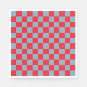 Red Blue Chequered Gingham Pattern Napkin