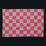 Red Blue Chequered Gingham Pattern Tea Towel<br><div class="desc">Red Blue Chequered Gingham Pattern</div>