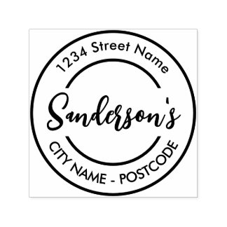 Red Blue City Town Place Location Name Circle  Self-inking Stamp