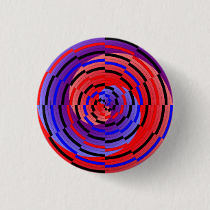 Red & Blue Counter Spiral by Kenneth Yoncich 3 Cm Round Badge