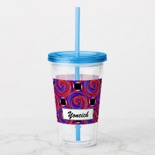 Red & Blue Counter Spiral by Kenneth Yoncich Acrylic Tumbler