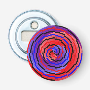Red & Blue Counter Spiral by Kenneth Yoncich Bottle Opener