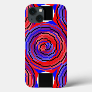 Red & Blue Counter Spiral by Kenneth Yoncich iPhone 13 Case