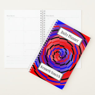 Red & Blue Counter Spiral by Kenneth Yoncich Planner