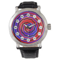 Red & Blue Counter Spiral(Mayan)by Kenneth Yoncich