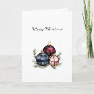 Red Blue Cream Country Christmas Ornaments Card