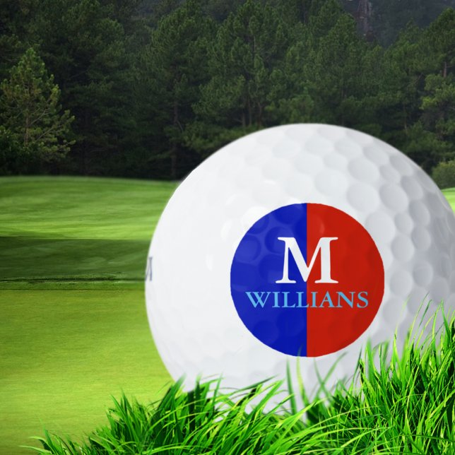red/blue custom monogram golf balls (Creator Uploaded)