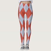 Red Blue Diamond Argyle Geometric Pants Leggings