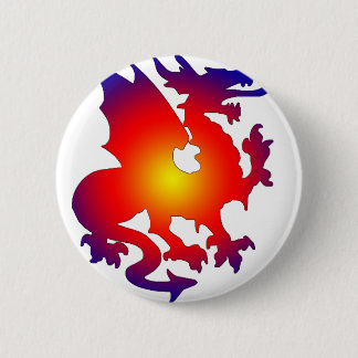red blue dragon 6 cm round badge