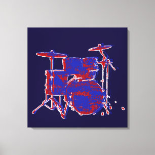 red & blue drums canvas print