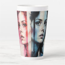 Red & Blue Duality – Twin Portraits in Abstract St