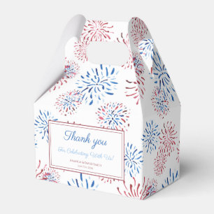 Red Blue Fireworks Firecracker 4th of July Party Favour Box