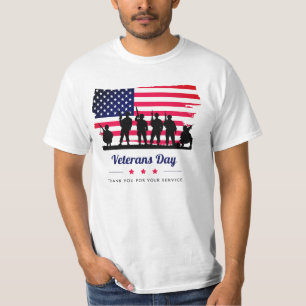 Red Blue Flag Veterans Day 2025 – Patriotic Americ T-Shirt