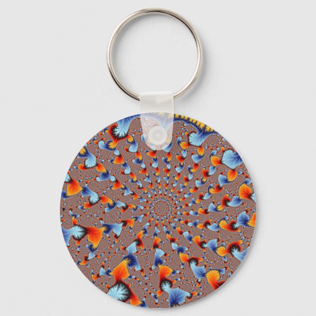 Red Blue Flames Keychain (Front)