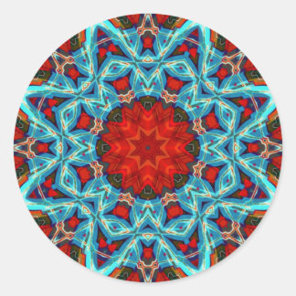 Red Blue GeoStar Sticker
