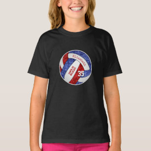red blue girly volleyball team colours T-Shirt