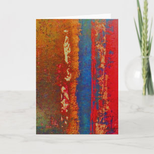 Red, Blue, Gold Abstract Greeting, Blank Card